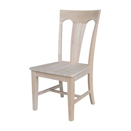 International Concepts Elle Solid Wood Splat Back Dining Chairs - Set of 2 - Unfinished CI-68P